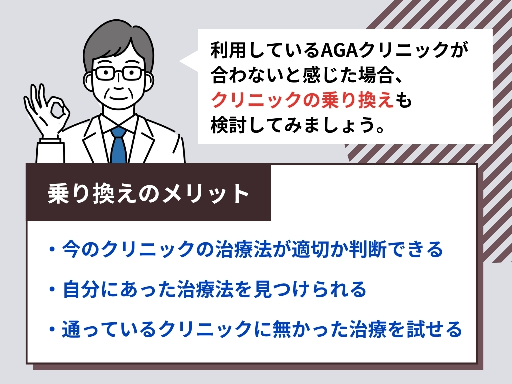 AGA治療の乗り換えについて